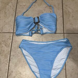 Blooming Jelly Light Blue Textured Bikini Set